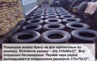 Фундамент из покрышек своими руками: для дома, бани