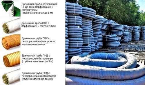 виды дренажных труб
